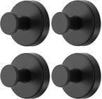 Black Wreath-Hanger, Strong Stainless Steel Suction-Cup-Wreath-Hooks, 4 Pack Wreath-Door-Hanger Fall Halloween Christmas Decorations, Welcome Sign for Front Door Indoor Outdoor, Reusable Holder