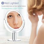 CLSEVXY Vanity Mirror Makeup Mirror with Stand, 1X/15X Magnification Double Sided 360 Degree Swivel Magnifying Mirror, 7.4 Inch