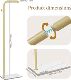 OUTBROS Coat Rack, Portable L-shaped Clothes Rack with Hook, Modern Hanger, Sturdy Freestanding Metal Clothing Rack, Used in Bedroom, Entrance and Living Room, 15.3 x 10.2 x 70.8 inch, Gold
