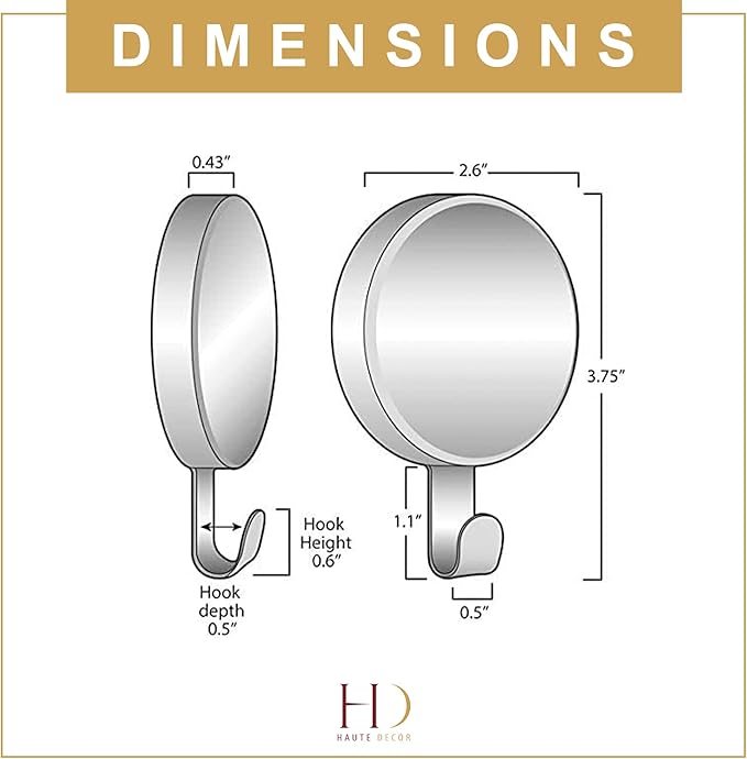 Haute Decor Attract Magnetic Wreath Hanger (Brushed Nickel) - Set of 2 Magnets - for 2 Metal Doors/Surfaces or 1 Single-Pane Glass Door/Window - Holds up to 10lbs.