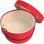 Sarah's Hat Boxes Classic Red Hat Box – 18.5" x 9.5" (Dia. x Ht.) Handmade in USA – Odorless Non-Toxic Adhesive, Cording Handle – Premium Storage for Hats & Accessories