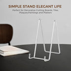 Plate Holder Easel Display Stand - 8 inch Metal Plate Stands for Display - Tabletop Picture Stand - Silver Iron Easels for Display Pictures | Photo Frames | Book | Decorative Plates | Plaque -2 Pack