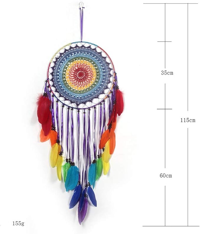 Boho Wall Decor for Bedroom, Large Macrame Dream Catcher, Aesthetic Room Decor for Women Girls, Cozy Hanging Decor for Apartment Nursery
