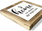 Farmhouse Home Signs, Box Sign Wood Desk Sign Decor, Wood Decoration for Living Room, Shelf Decor, Gift for Boy Mom, Housewarming Gift, Home is Where My Boys are Sign 5.9×5.9 inches