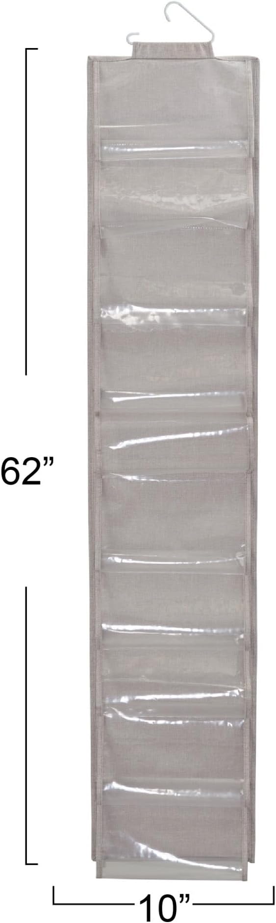 Household Essentials 20-Pocket Closet Shoe File, Single Hook System