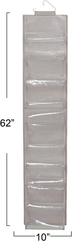 Household Essentials 20-Pocket Closet Shoe File, Single Hook System