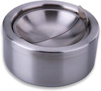 hanlongyu Outdoor Ashtray with Lid, Flip Top Stainless Steel Ash Tray, Metal Windproof Cigarette Ashtrays for Indoor or Outdoor Use, Desktop Ashtray Office Patio Home Decor