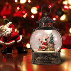 Wondise Lighted Christamas Snow Globe Lantern with Timer, 11.2 Inch USB Plug-in & Battery Operated Spinning Water Glitters Lighted Singing Snow Globe(Santa)