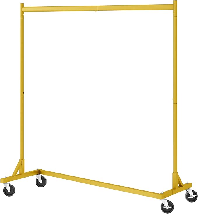 Hoctieon Z Rack, Rolling Clothes Racks with Z-Base, Heavy Duty Garment Rack, Clothing Racks for Hanging Clothes, Sturdy Metal Hanging Holder, Clothes Organizer Rack, Gold