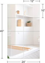 Ruomeng Full Length Wall Mirror Tiles - 12" x 10" x 8Pcs Frameless Full Body Mirror Tiles Wall Mounted Mirror for Home Gym Vanity Bedroom, Living Room