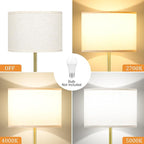 Ambimall 60'' Modern Floor Lamp with Shade, Tall Lamps for Living Room, Bedroom, Office, Dining Room, Gold Standing Lamp with Marble Base(Without Bulb)