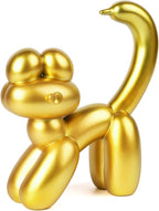 Cute Balloon Cat Statue Decor - 7.8 Inch Modern Cat Statue Ornament, Home Crafts Living Room Desktop Bedroom Sculpture Decoration (Gold, Small)