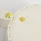 COLLECTIVE HOME - Travel Jewelry Case, Elegant Half-Moon Design with Gold Monogram, Detachable Handle, Personalized Accessory Organizer, Gift for Fashion-Forward Women and Teens (v)