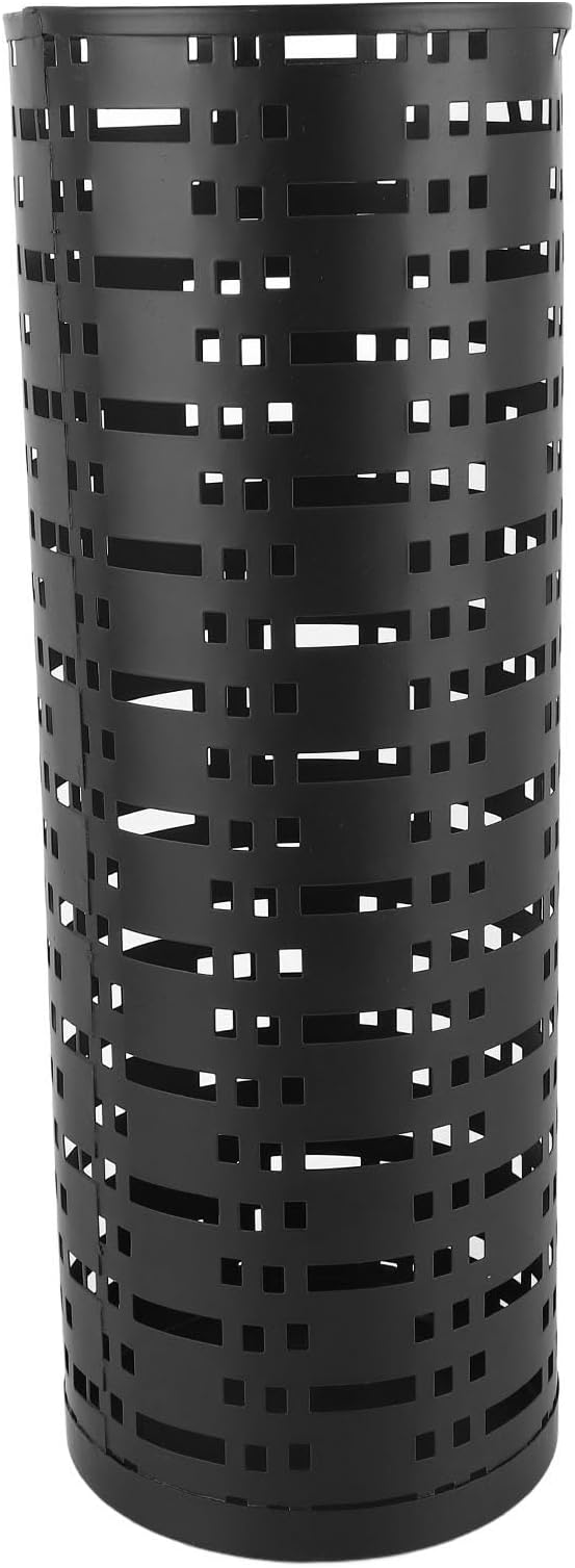Metal Umbrella Holder, Hollow Round Umbrella Stand Black for Entryway