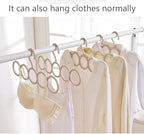 ﻿﻿﻿﻿﻿﻿﻿﻿﻿﻿﻿7-Piece Multifunctional Scarf Organizer for Belt, Waistband, and Tie Holder, 5-Ring Hole Slots Design to Save Space | Essential for Home Wardrobes | Storage Tool for Housewives (Black)