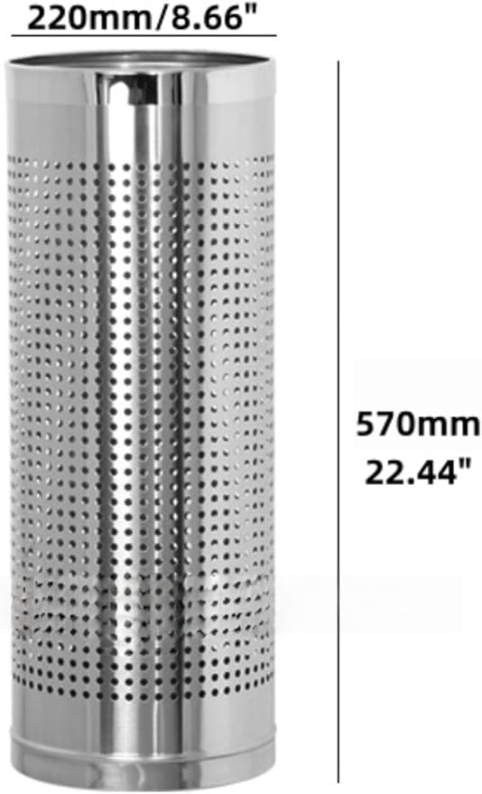 Stainless Steel Umbrella Stand Umbrella Storage Bin Space-Saving Perforated for Home Office Entryways Hotels (A)