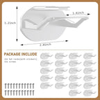 22 Pack Adhesive Hat Hooks for Wall, Super Strong Hat Rack for Baseball Caps, Hat Organizer Display for Home Decor, Hat Hangers Holder for Wall, Door, Closet, No Drilling - USA Patented (White)