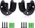 Stainless Steel Closet Rod Bracket, 1-1/2 Inch Diameter Closet Rod Holder 2 Pcs, Heavy Duty Curtain Rod Holder, Black Closet Rod Support with Screws
