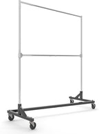 Econoco Commercial Garment Rack - Rolling Clothes Rack, Heavy Duty (Z Rack with Add On Hang Bar, Black)