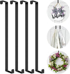 Booda Brand Over The Door Hooks 14”, 4 Pack Upgraded Widen Hanger Hook Fits 1-3/4” & 1-3/8”Door Widths, Z-Shaped Wreath Sturdy for Hanging Wreaths, Hats, and Clothes (Black)