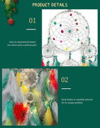 Christmas Rings Dream Catcher Handmade Christmas Dreamcatcher Hanging Decoration Home Wall Decoration Craft Ornament