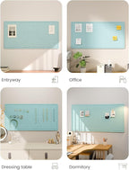 Fluxynara Bulletin Board, 35" x 17.5" Cork Board Alternative with 12 Safe Removable Adhesive Tabs, Foldable Felt Pin Board for Home Office, Classroom, Bedroom,Entryway for Walls—Aqua Blue