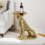Cheetah Statue, Large Leopard Sculpture, Sitting Cheetah Ornament, Sofa-Side Sculpture, Home Decor, Floor Decoration