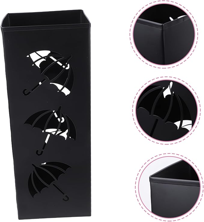 PRETYZOOM Hollow Bucket Umbrella Holder for Entryway Metal Umbrella Storage Stand Home Supplies