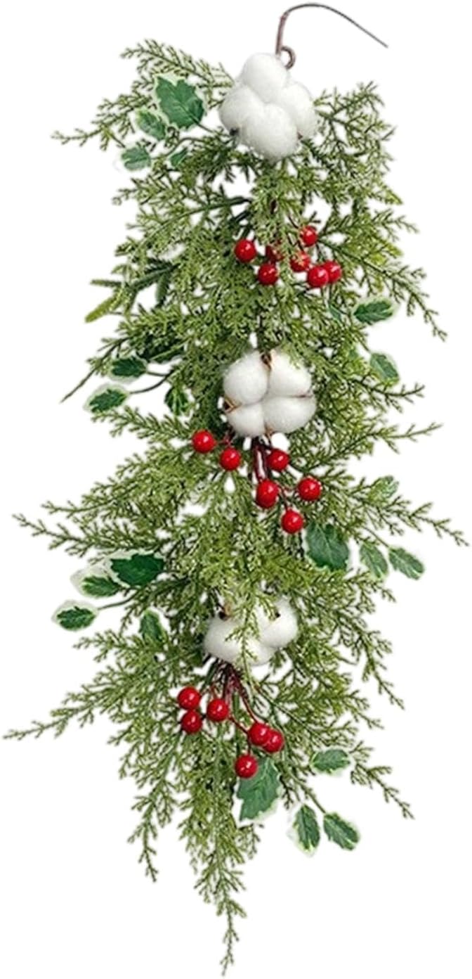 Artificial Christmas Teardrop Swag Door Swag 68cm Decorative Prop Ornament
