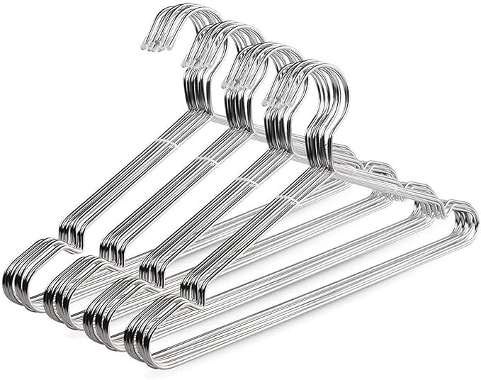 TIMMY Wire Hangers 40 Pack Stainless Steel Strong Metal Coat Hanger Clothes 16.5 Inch.