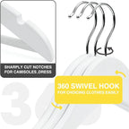 White Wooden Hangers 30 Pack Slim Coat Hangers for Closet with Smooth Finish,Shirt,Suit,Dress,Heavy Duty Clothes Hanger