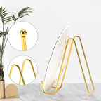 Kruodop 6 Inch Plate Stands for Display, 3 Pack Plate Holder Display Stand, Gold Metal Frame Easel Holder Stand for Pictures,Book, Photo, Decorative Plate