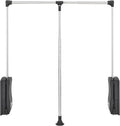 Rev-A-Shelf 26"-35" Pull Down Adjustable Side Mounted Closet Rod for Kitchen/ Bathroom Cabinets with Telescoping Handle & Hardware, Chrome, CPDR-2635