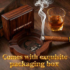 Personalized Name Walnut Cigar Ash Tray For Men Dad Outdoor Cigar Ash Tray for Husband Grandpa Groomsmen Fathers Day Birthday Valentine's Day