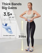 YOTTOY Pedal Resistance Band, Thick Elastic Tension Rope with Handles, Sit-Up Pull Rope Fitness Equipment for Leg, Arm, Abs, Waist, Home Gym & Yoga Training