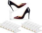 12 Pack Shoe Slot Organizers Clear Shoe Stacker Organizer for Closet Shoe Holder Space Saver Rack Storage for Closet (Clear, 12Pack)