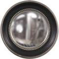 Howard Elliott Patterson Convex Round Hanging Accent Wall Mirror, Matte Black and Silver Leaf, for Bedroom Entrway or Any Room, 16 Inch