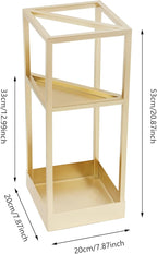 Umbrella Rack for Entryway, Modern Metal 20.87in Tall Freestanding Umbrella Holder with Built-in Shelf, Compact Storage for Long&Short Stick Rain Umbrellas and Walking Canes (Golden)