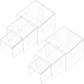 Chuangdi 2 Sets Acrylic Display Risers, Product Stand, Jewelry Display Riser Shelf Showcase Fixtures for Dessert Cupcake Candy Figure Treat Action Showcase(Clear,Medium Set)