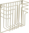 MyGift Modern Art Deco Style Brass Tone Metal Wire Floating Magazine Rack and File Folder Holder, Wall Mounted Home or Office Storage for Documents or Mail