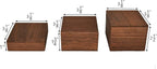 MOOCA Customizable Wooden Display Risers Set - 3 Different Height Stands for Jewelry, Watches, Cosmetics, and Accessory, Brown Color