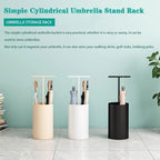 Compact Umbrella Stand for Home, Modern Indoor Umbrella Holder with Handle, Stylish Umbrella Storage Bucket - White Color, Perfect for Entryway and Living Room