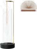 Incense Holder for Sticks, Anti-Ash Flying Incense Burner with 30 Incense Sticks, Detachable Glass Ash Catcher