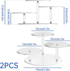 NiHome Clear Acrylic Display Stand for LEGO Botanical Collection Sets, Multi-Tier Showcase Figurine Display Shelf Riser for Collectibles and Room Decor, Perfume Riser Holder, Tabletop Plant Stand,2PCS