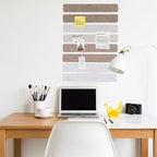 Vuzvuv 8 pcs Bulletin Board Bar Strips No Adhesive Backing with Glue Points ，Self Adhesive Cork Board for Wall，Felt Pin Board for School，Office Decor(Mix-Brown)