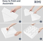 DIMJ Sock Organizer Drawer Organizer - Dresser Underwear Drawer Organizer for Storing Socks, Handkerchiefs, Ties, Belts, White