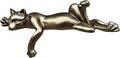 Golden Cat Resin Statue - Relaxing Lying Down Pose Cute Sleeping Kitten Golden Cat Figurine for Home Decor Minimalist Animal Statues for Bookshelf, Living Room, Bedroom, Office Desk Decor