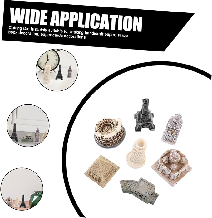 Hemoton 7pcs World Famous Architectural Models Miniature Buildings Architecture Brick Big