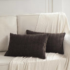 Fancy Homi 4 Packs Decorative Throw Pillow Covers for Living Room Couch Bed, Modern Farmhouse Boho Home Décor Accent Cushion Case, 24" x 12", Dark Brown