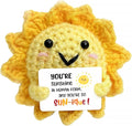Positive Crochet Sunshine Dolls - Sunshine Gifts for Women, Men & Friend, Handmade Emotional Support Dolls, Uplifting Crochet Emotional Support Buddies | Encouraging Cheer Up Gifts for Anxiety Relief